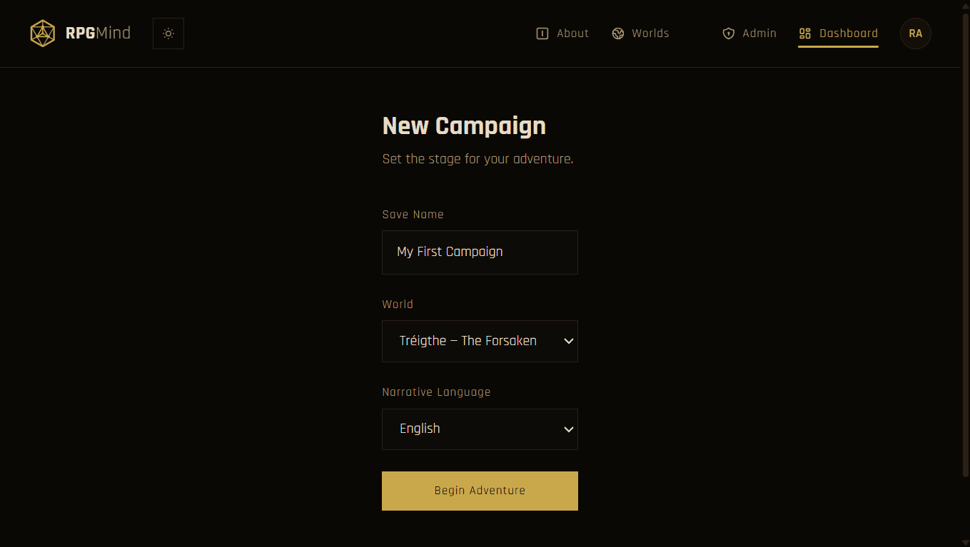 Campaign dashboard with campaign cards